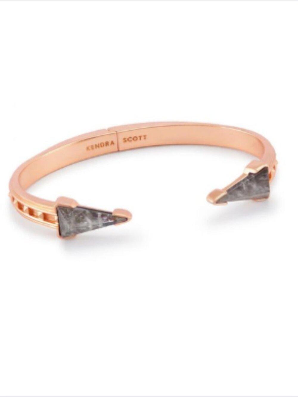 Kendra Scott Misty Rose Tone Crystal Gray Illusion Hinge Bracelet